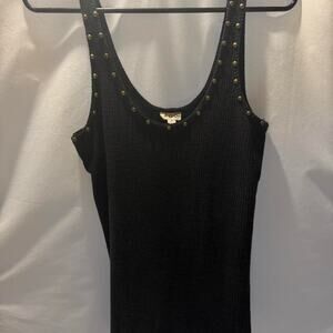 Pol black studded tank top size L
